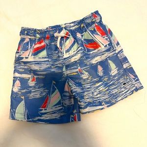 Crown & Ivy Toddler Boys Sailboat Swim Trunks!